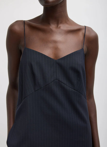 Mier Pinstripe Convertible Slip Dress