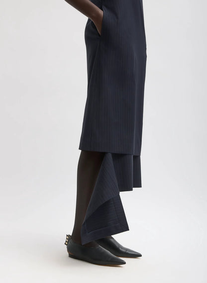 Mier Pinstripe Convertible Slip Dress