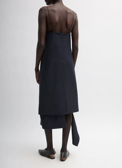 Mier Pinstripe Convertible Slip Dress