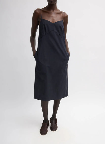 Mier Pinstripe Convertible Slip Dress