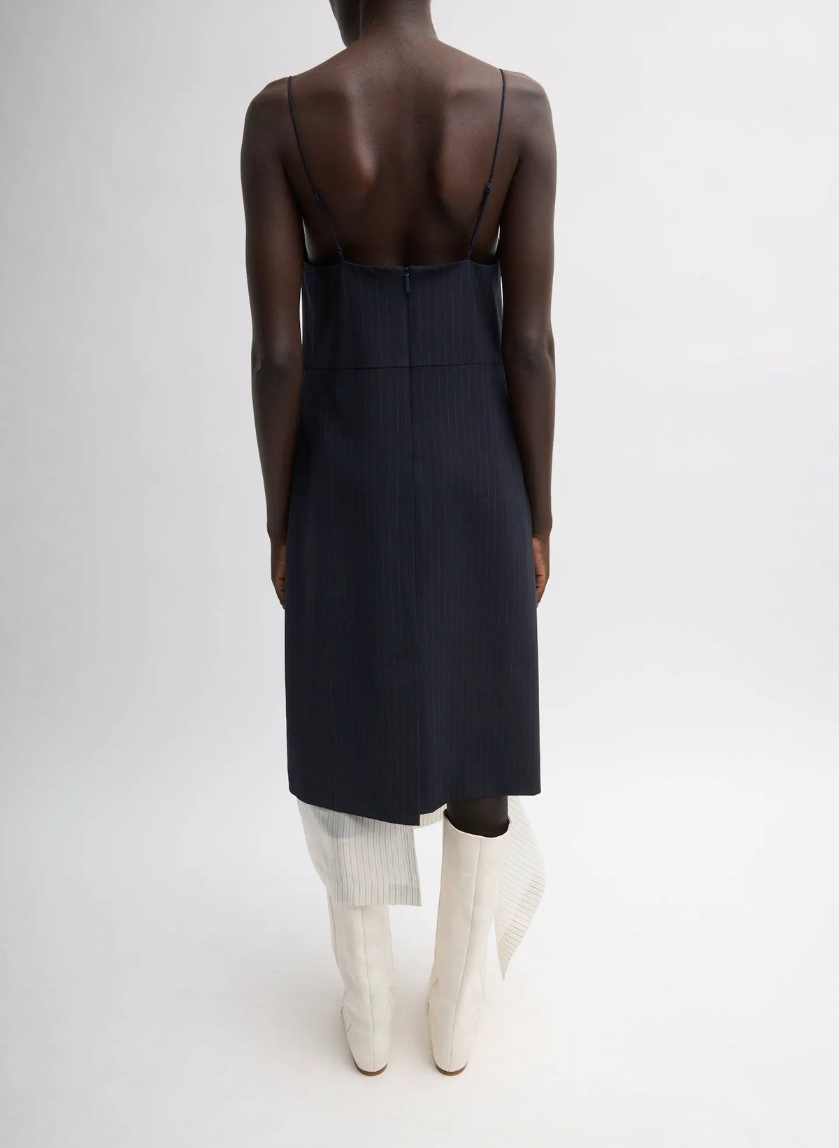 Mier Pinstripe Convertible Slip Dress