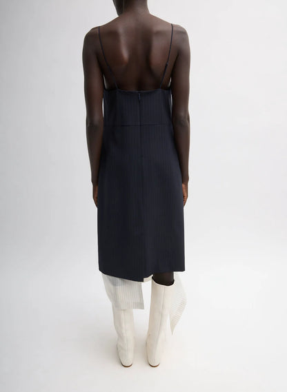 Mier Pinstripe Convertible Slip Dress