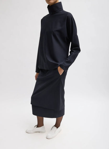 Mier Pinstripe Convertible Skirt