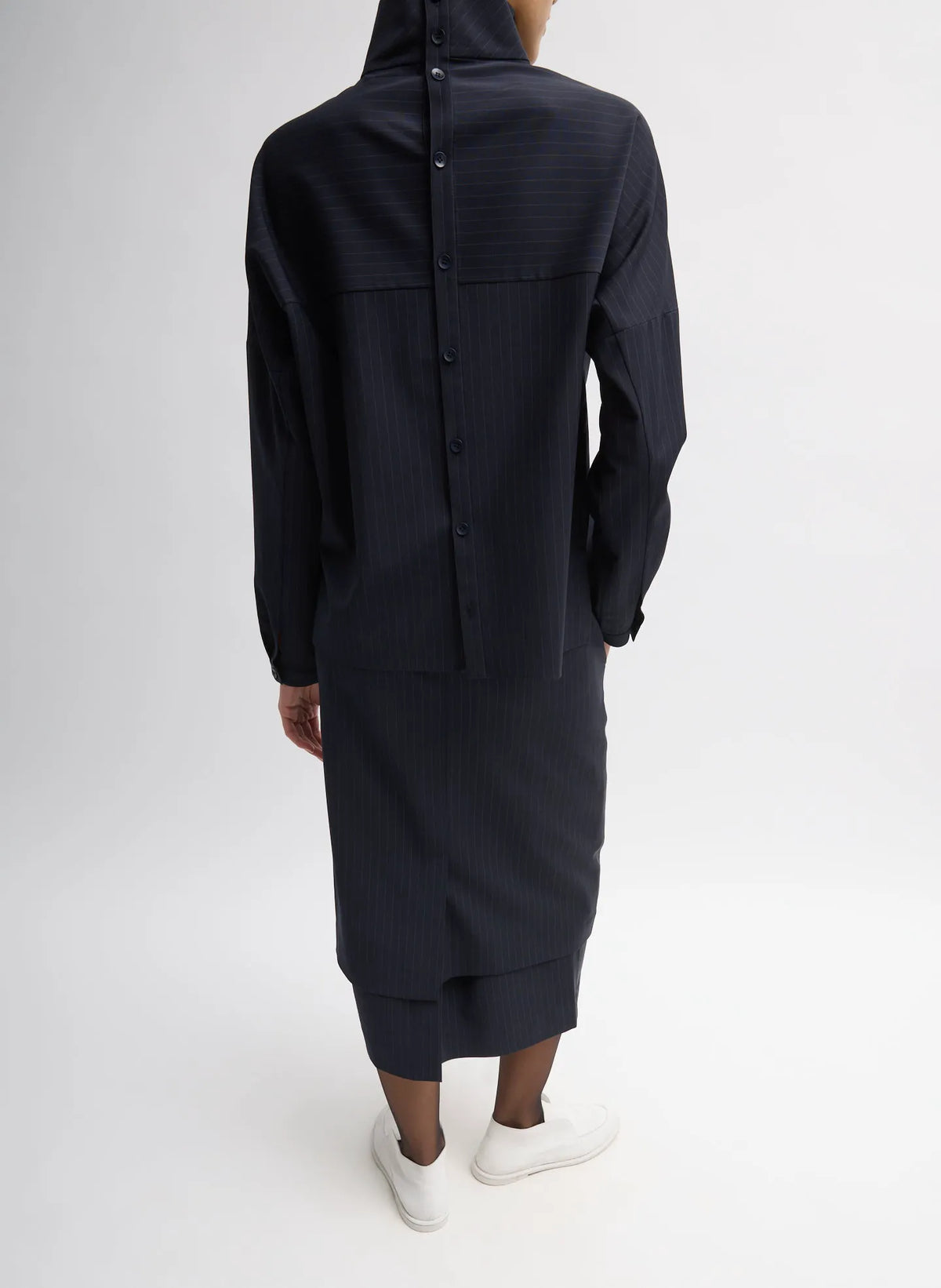 Mier Pinstripe Convertible Skirt