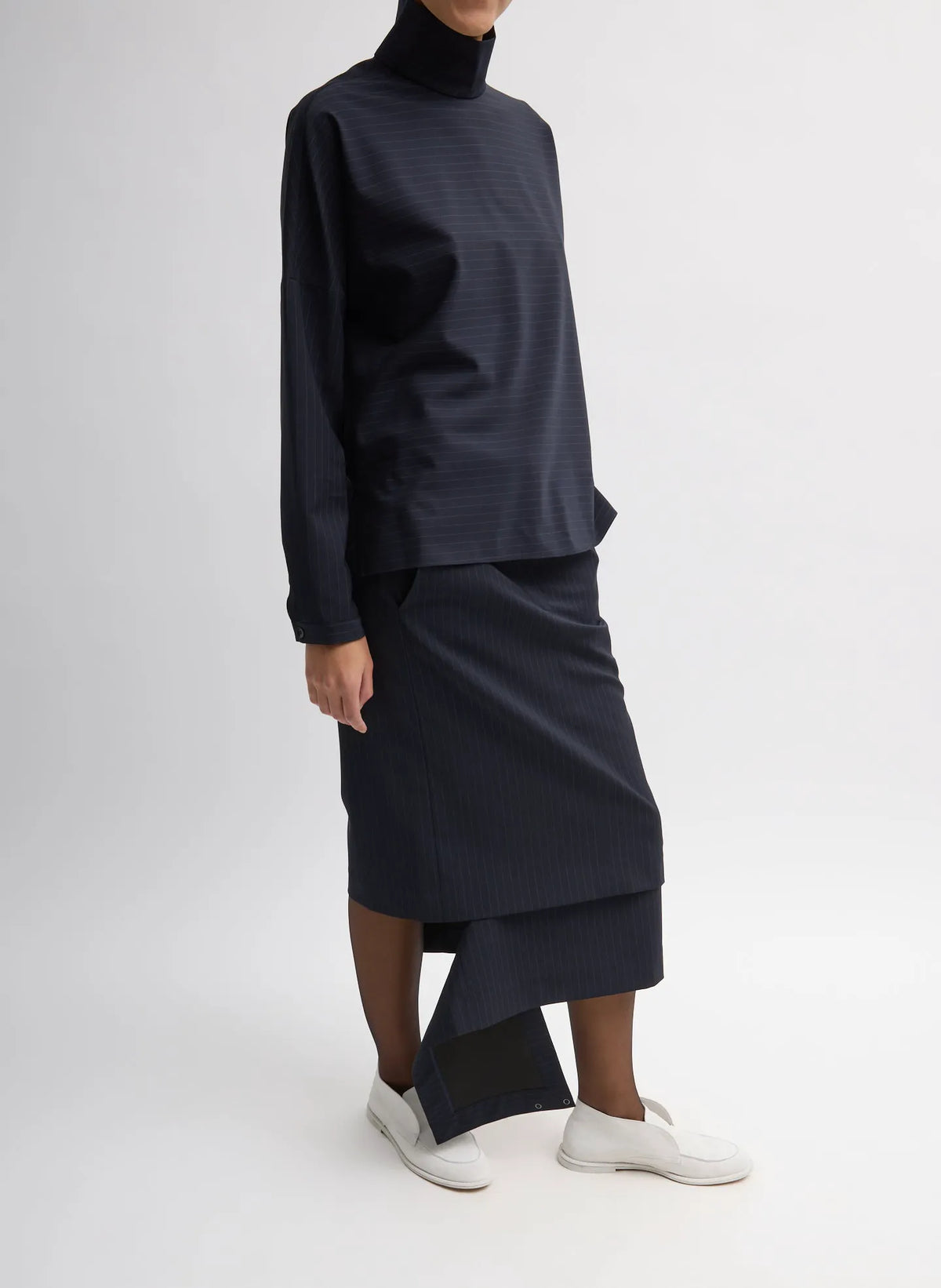 Mier Pinstripe Convertible Skirt