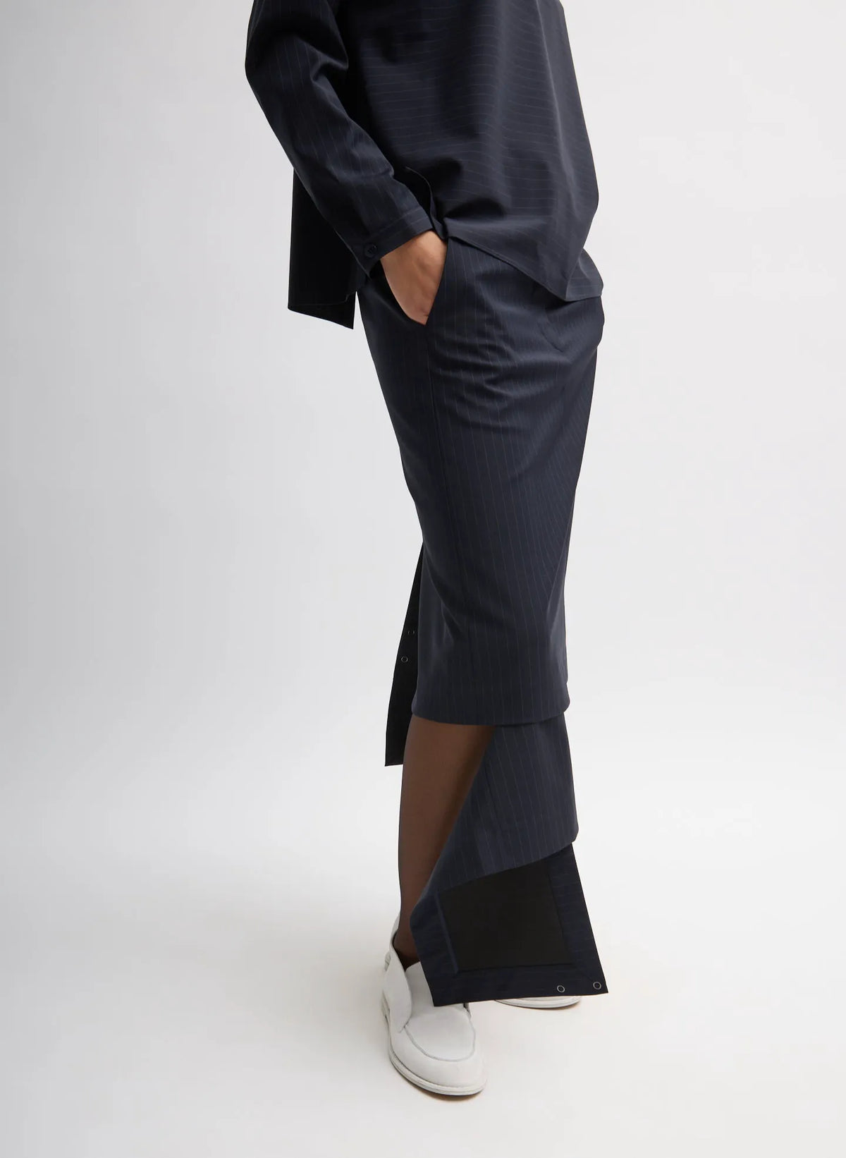 Mier Pinstripe Convertible Skirt