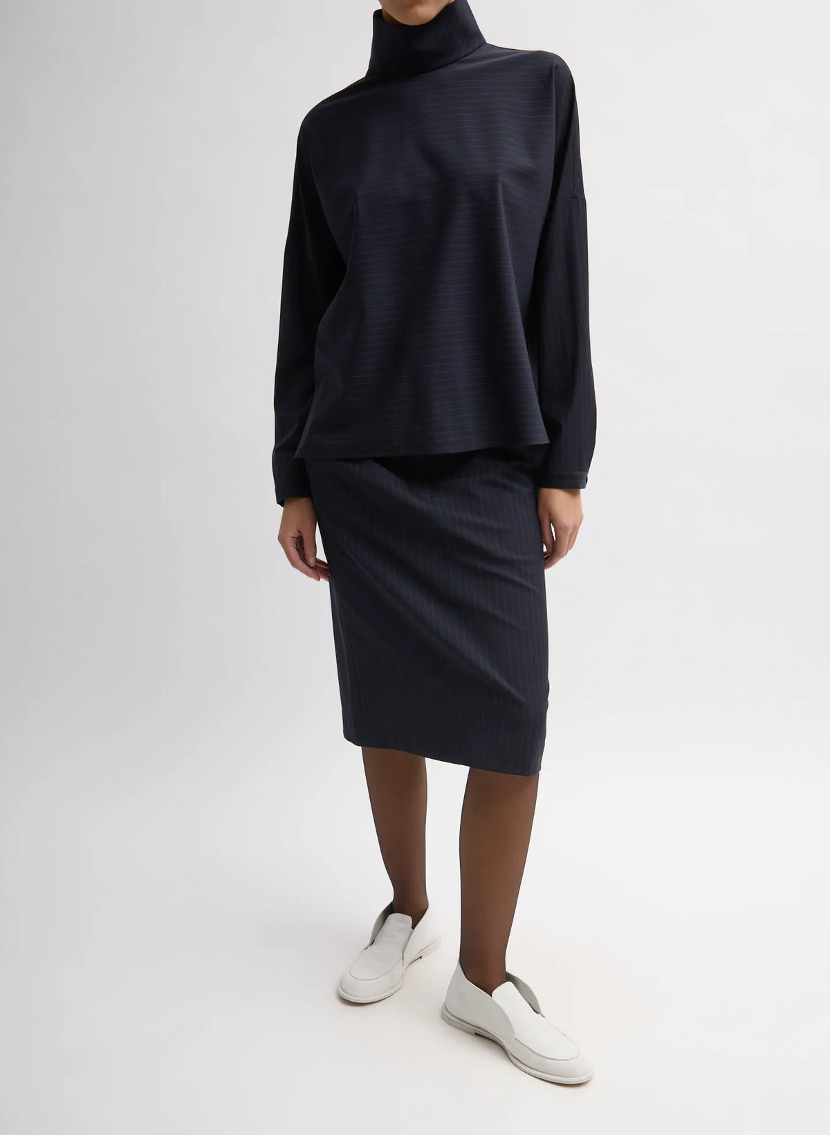 Mier Pinstripe Convertible Skirt