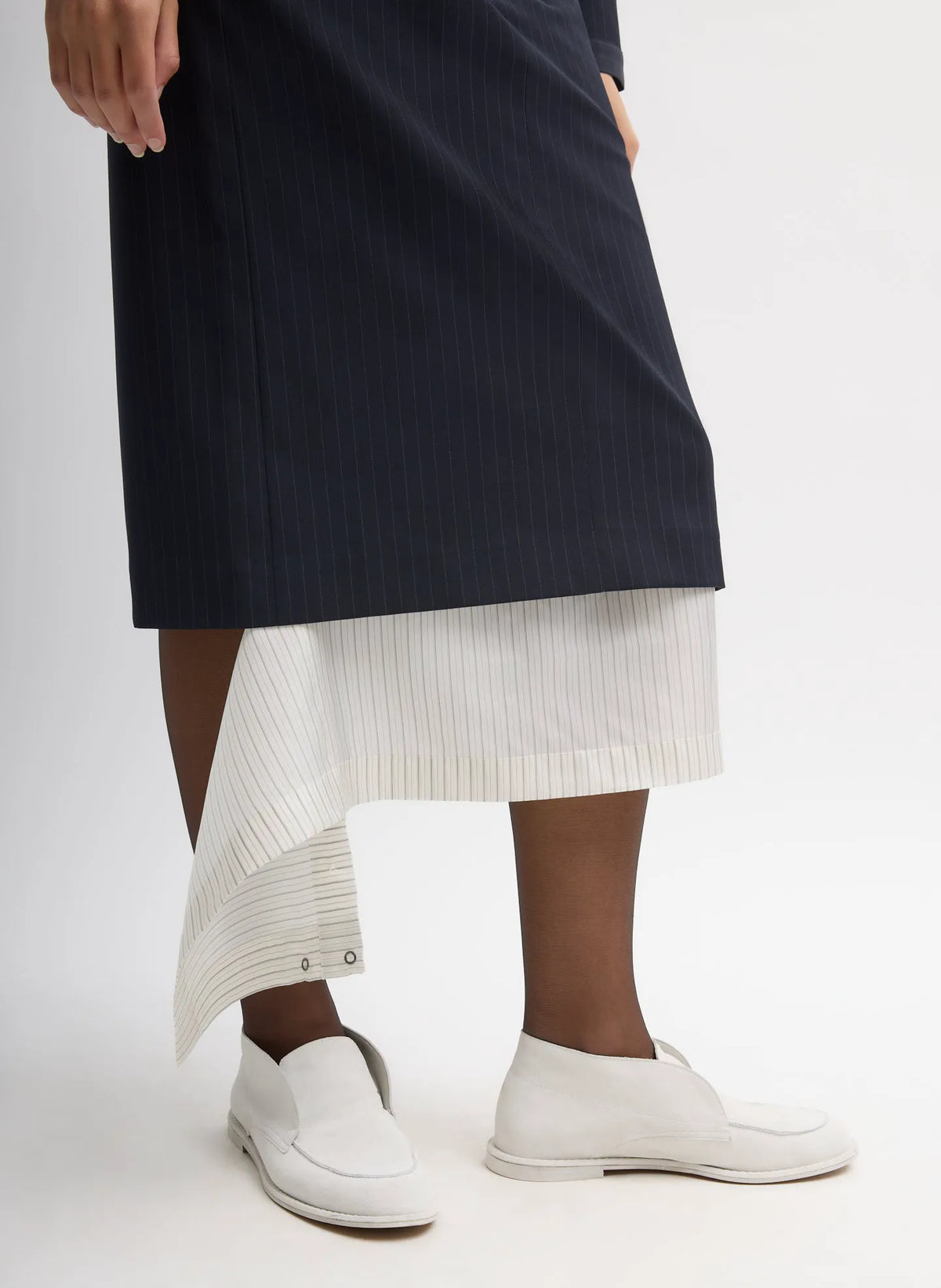 Mier Pinstripe Convertible Skirt