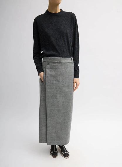 Techy Bonded Wool Wrap Maxi Skirt