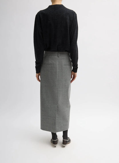 Techy Bonded Wool Wrap Maxi Skirt