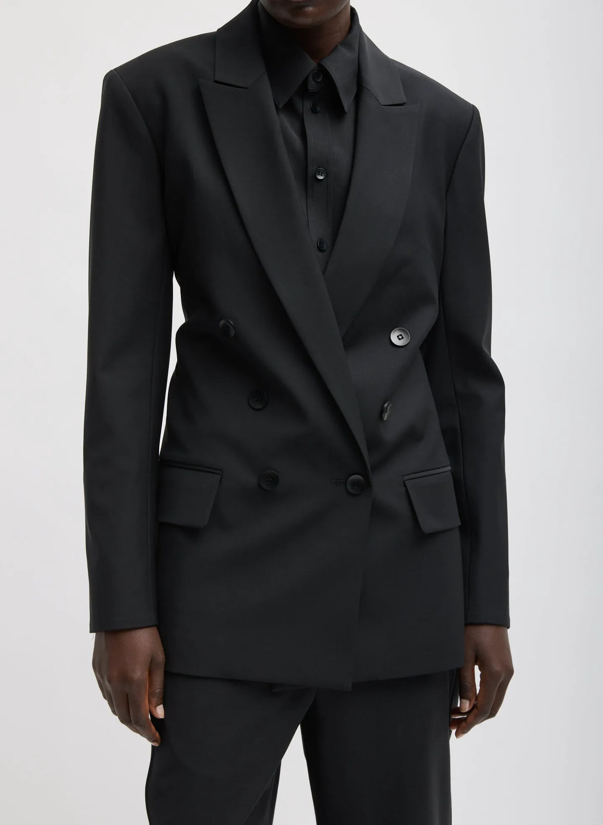 Recycled Tropical Wool Blazer With Back Belt