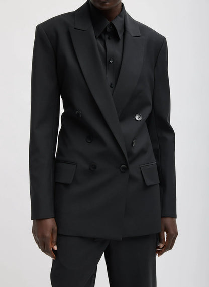 Recycled Tropical Wool Blazer With Back Belt