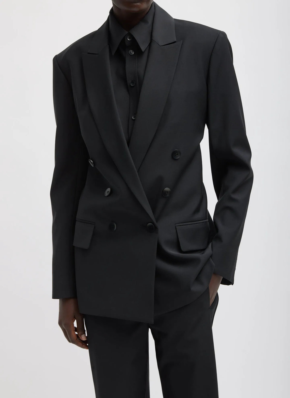 Recycled Tropical Wool Blazer With Back Belt