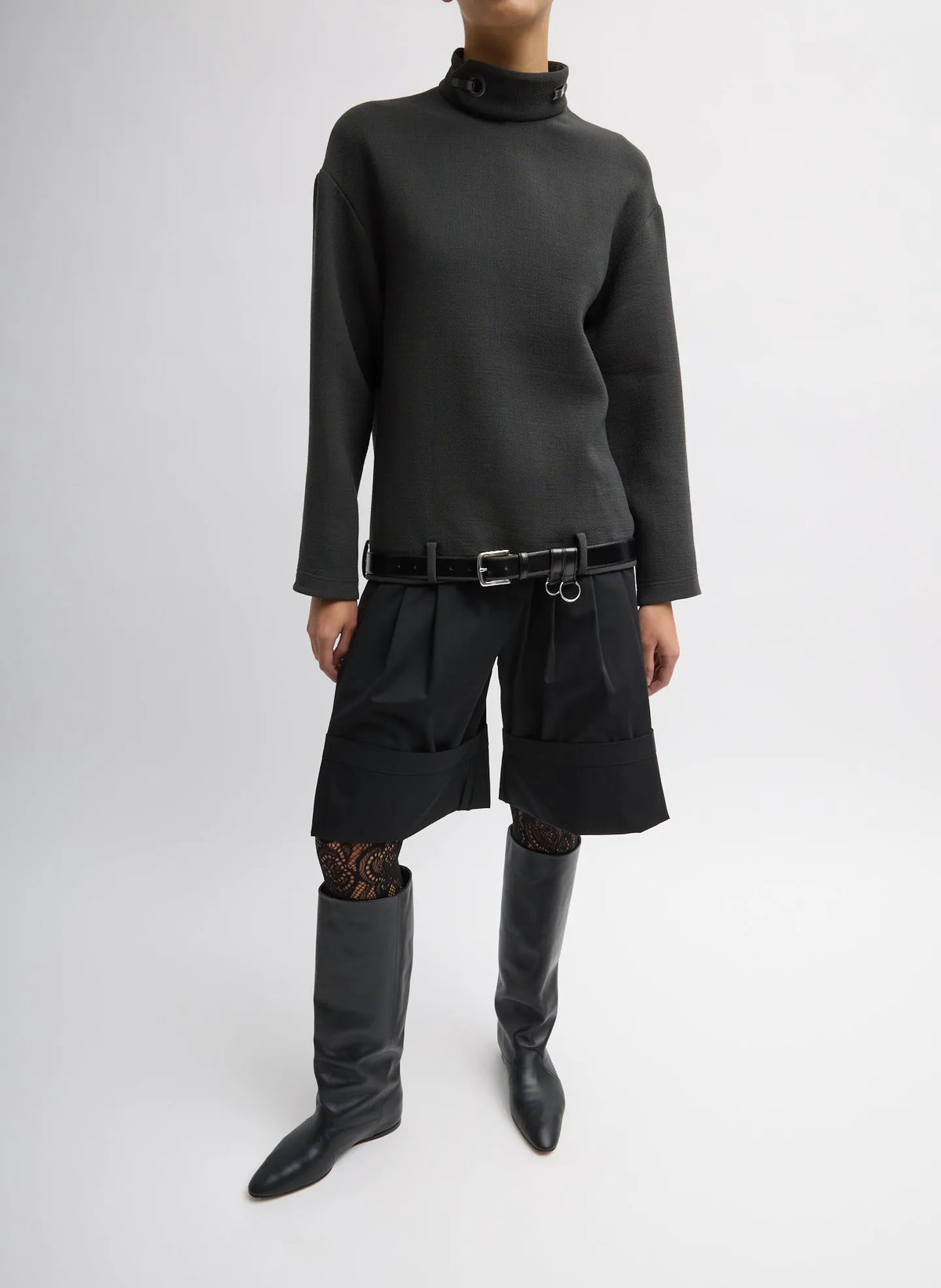 Wool Crepe Fontaine Tunic Top