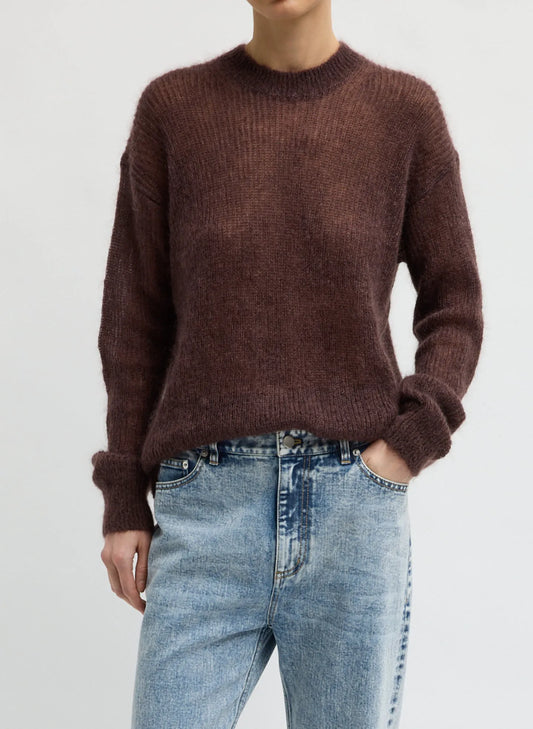 Silk Mohair Crewneck Easy Pullover
