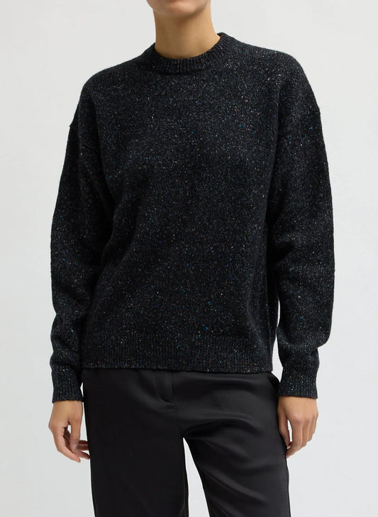 Speckled Tweed Crewneck Easy Pullover