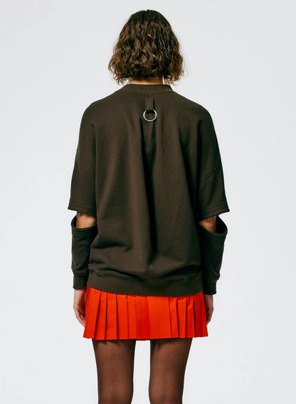 Italian Sporty Nylon Pleated Pull On Mini Skirt