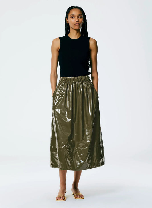 Light Weight Stretch Patent Smocking Waistband Full Skirt