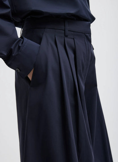 Bio Twill Triple Pleat Cropped Pant