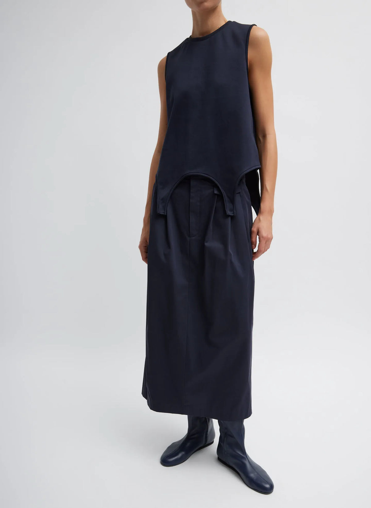Bio Twill Triple Pleat Skirt