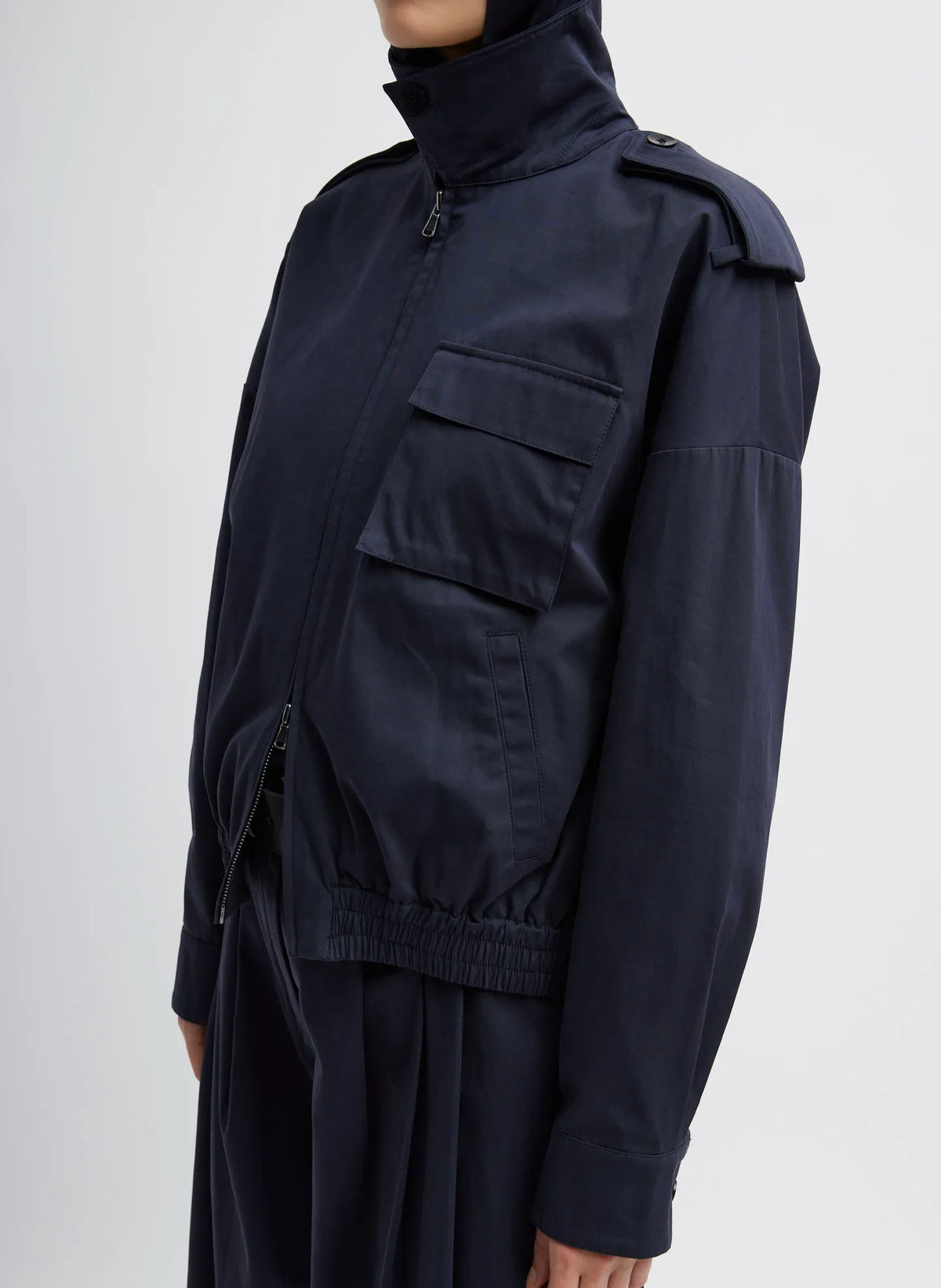 Bio Twill Bomber Jacket With Removable Corduroy Collar