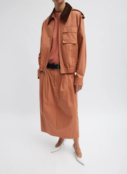 Bio Twill Bomber Jacket With Removable Corduroy Collar