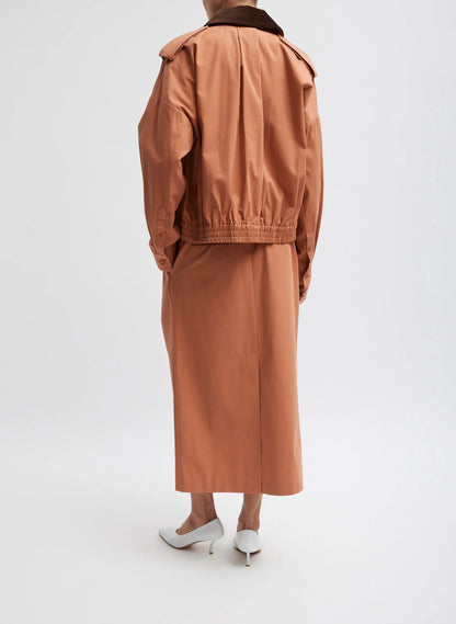 Bio Twill Bomber Jacket With Removable Corduroy Collar