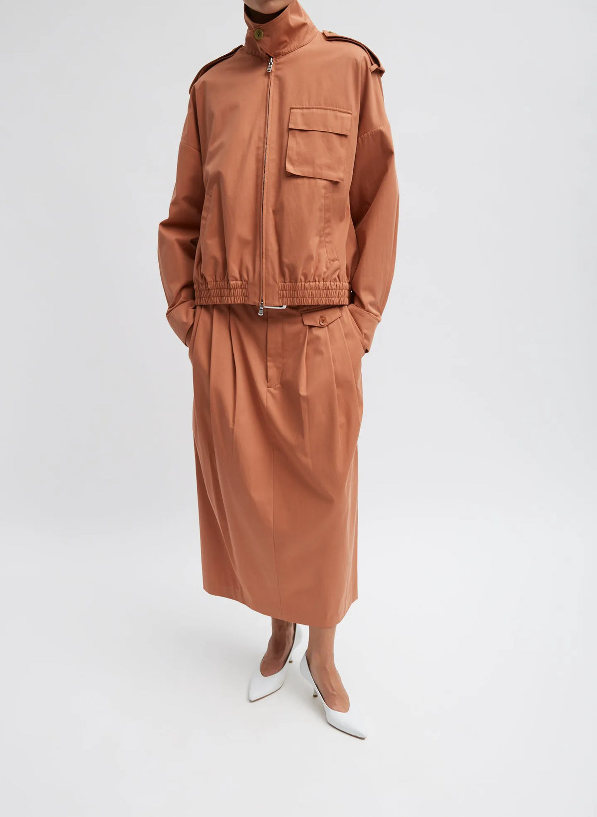 Bio Twill Bomber Jacket With Removable Corduroy Collar