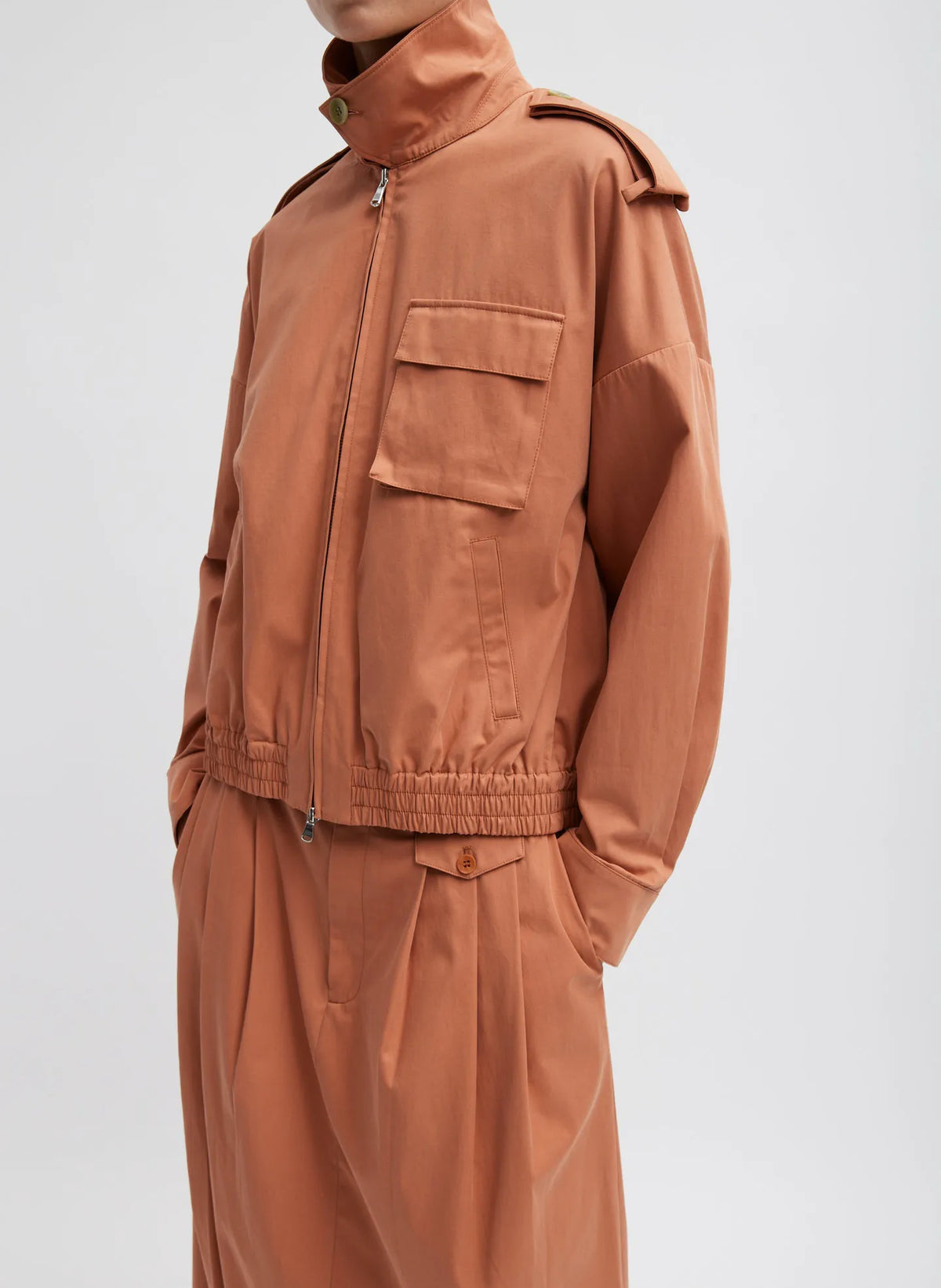 Bio Twill Bomber Jacket With Removable Corduroy Collar