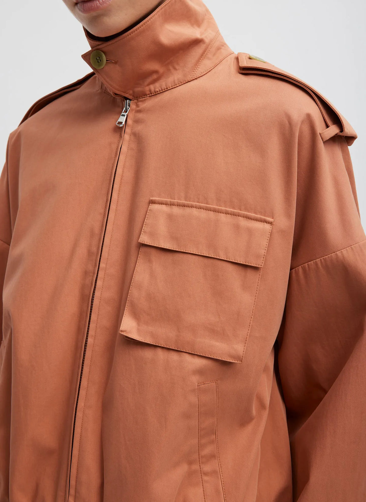 Bio Twill Bomber Jacket With Removable Corduroy Collar