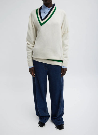 Indigo Barre Denim Knit Sid Jean