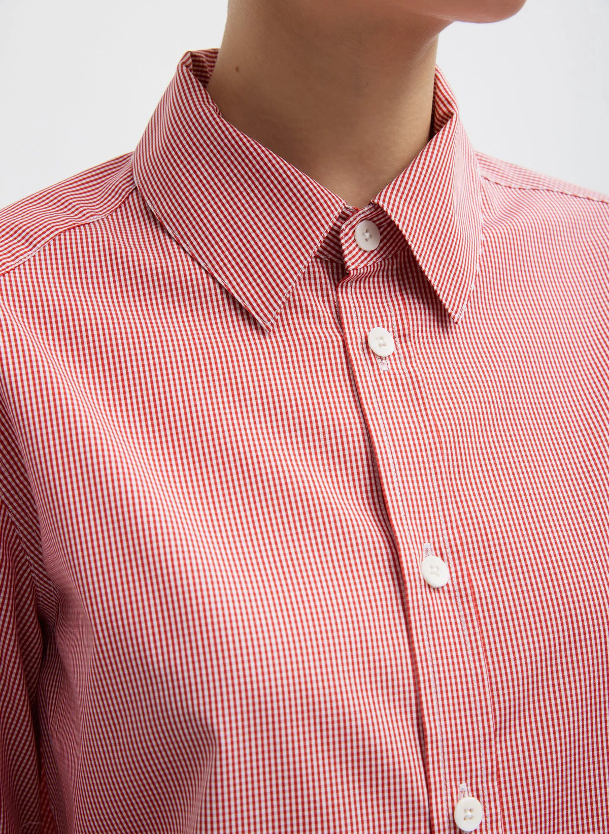 Mini Check Shirting Detached Slim Shirt