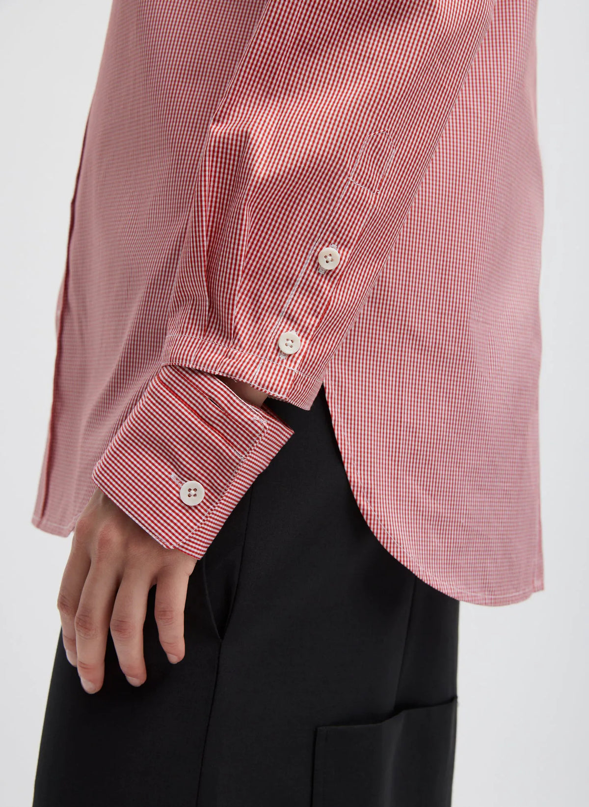 Mini Check Shirting Detached Slim Shirt