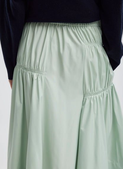 Shirred Nylon Paneled Skirt