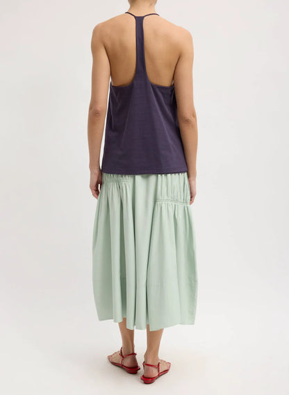 Shirred Nylon Paneled Skirt