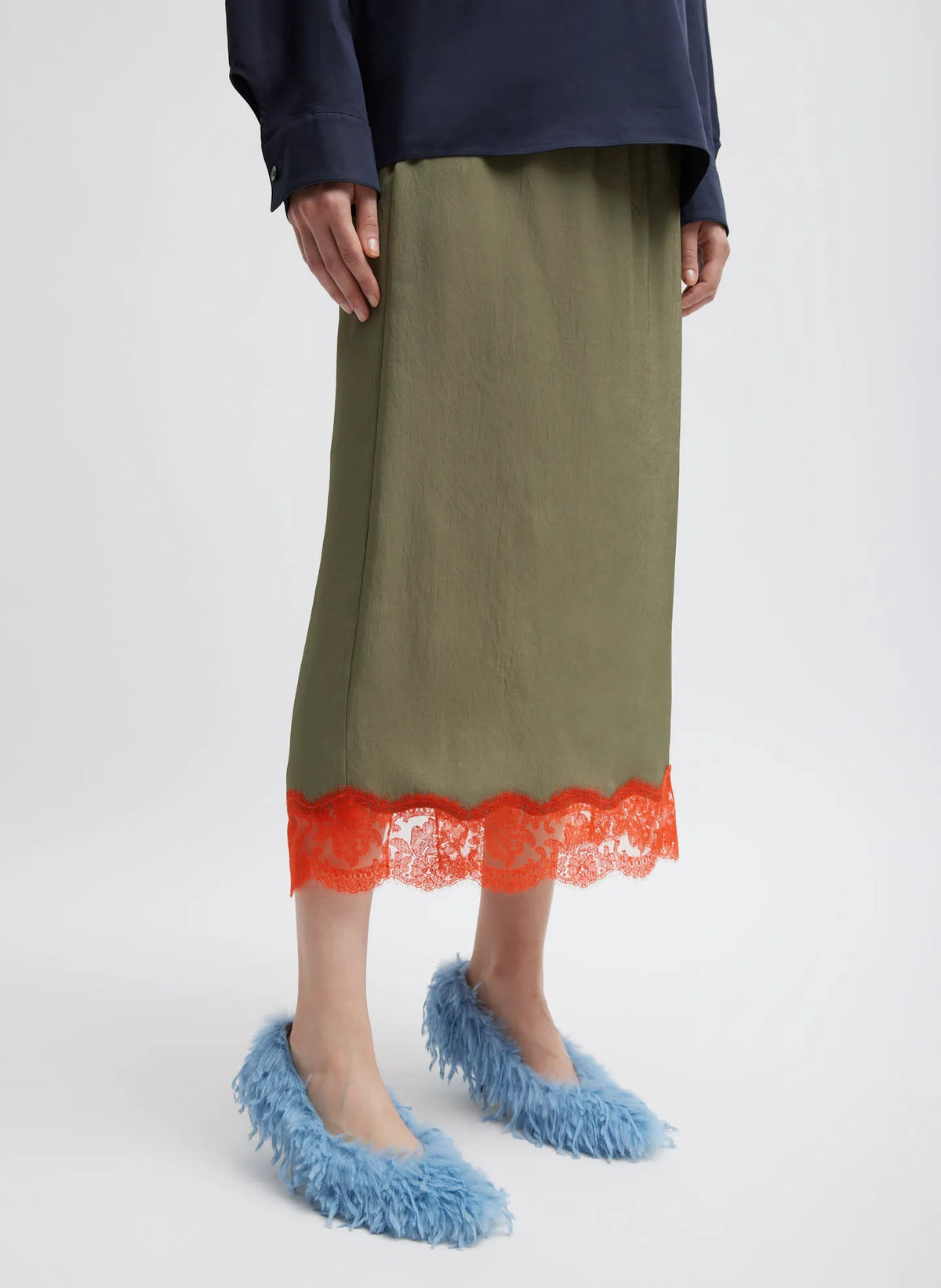 Lace Applique Slip Skirt