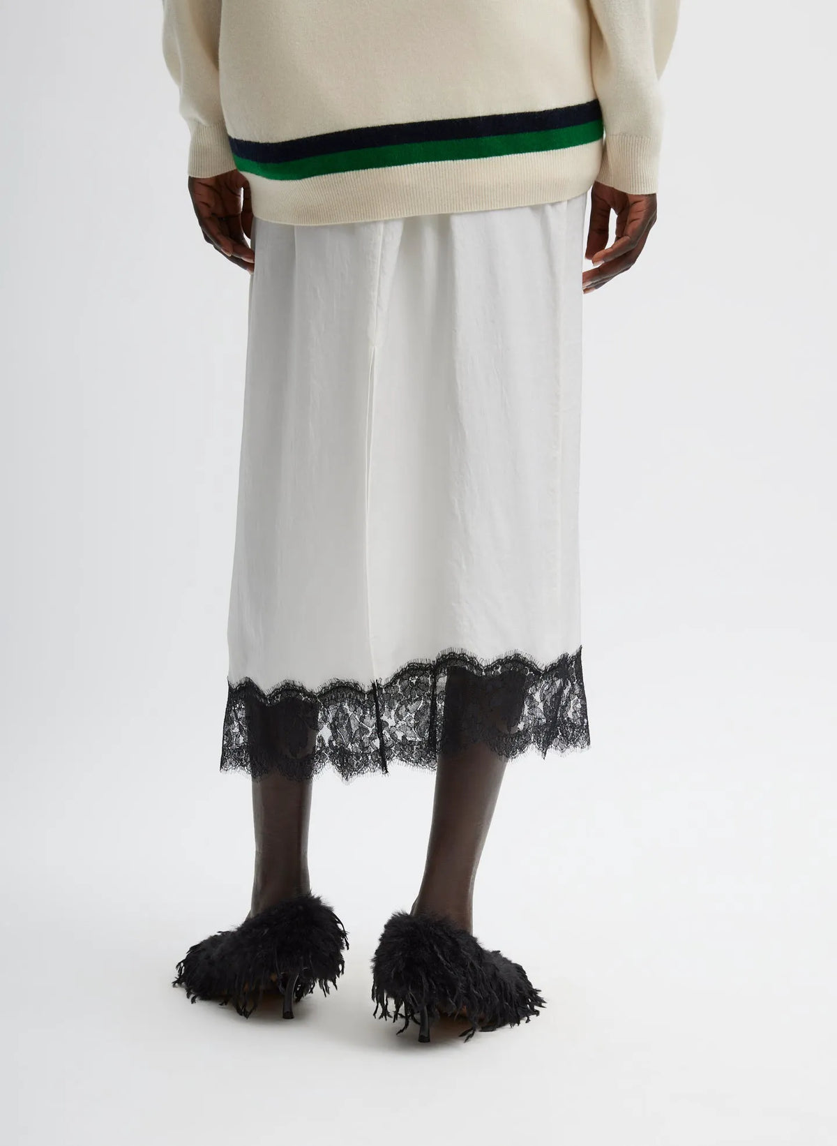 Lace Applique Slip Skirt