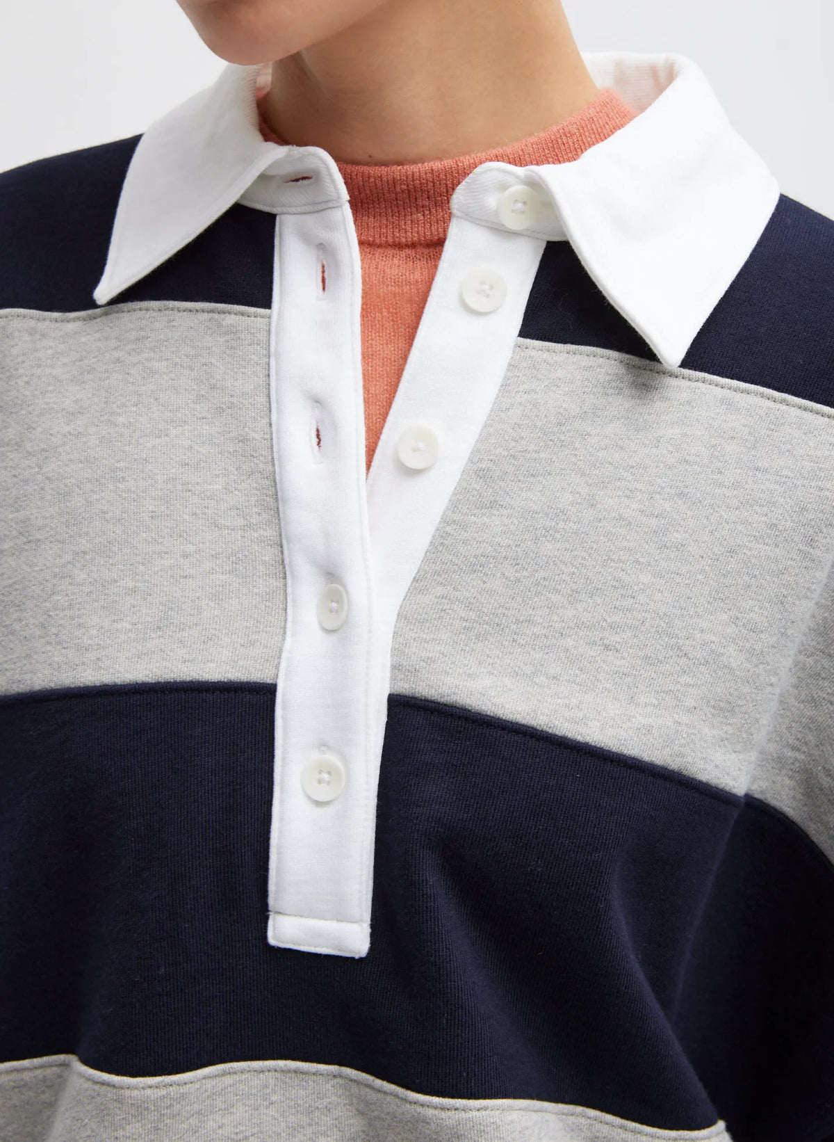 Polo Collar Cocoon Sweatshirt