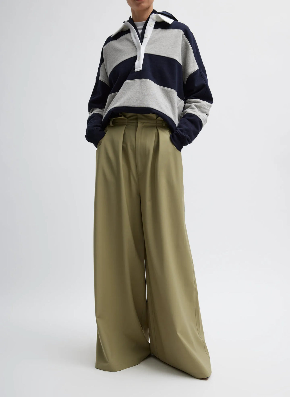 Polo Collar Cocoon Sweatshirt