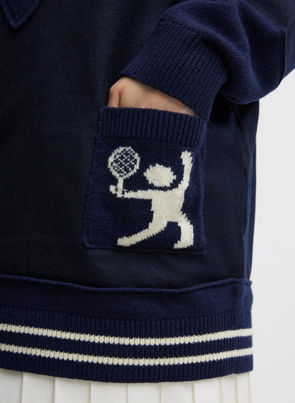 Tilden Deep V-Neck Tennis Sweater