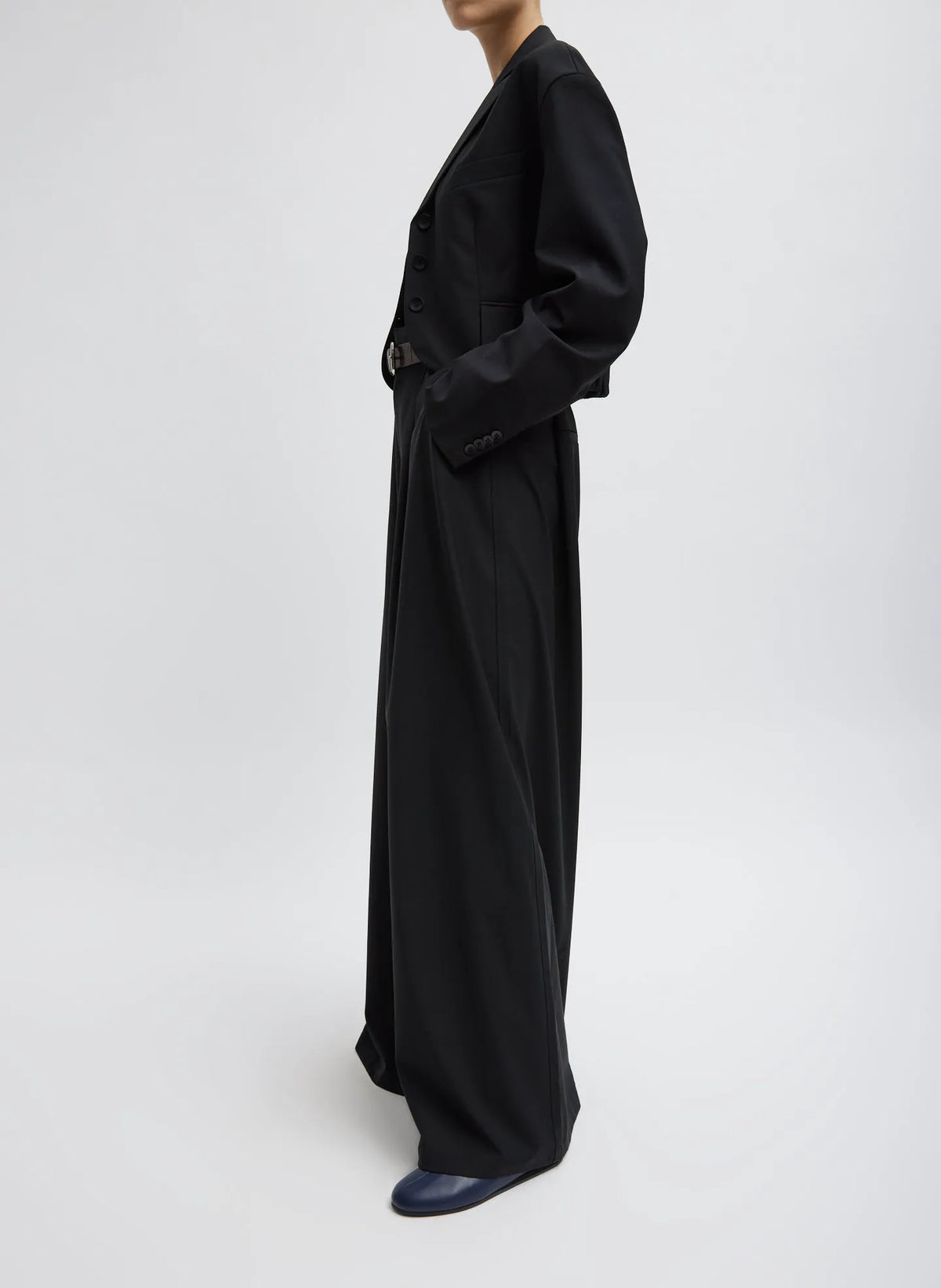 Tropical Wool Walker Wide Leg Pant