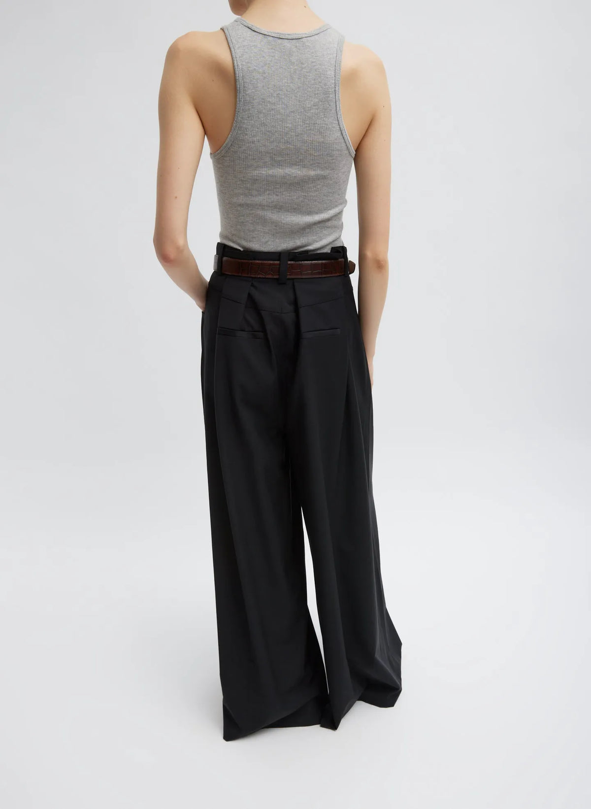 Tropical Wool Walker Wide Leg Pant