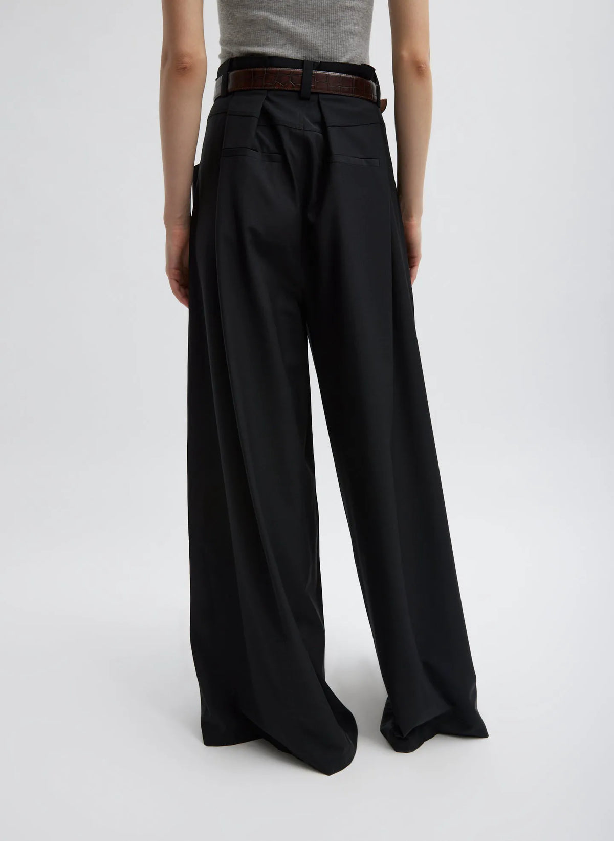 Tropical Wool Walker Wide Leg Pant