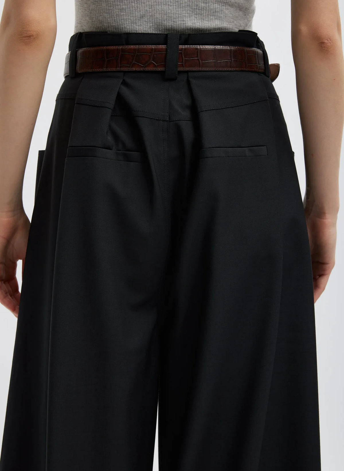 Tropical Wool Walker Wide Leg Pant