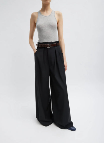 Tropical Wool Walker Wide Leg Pant