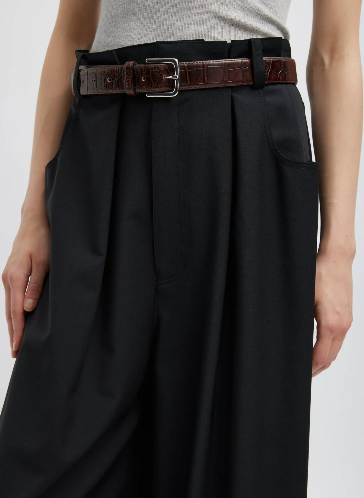 Tropical Wool Walker Wide Leg Pant