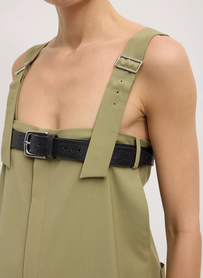 Tropical Wool Convertible Overall Skirt