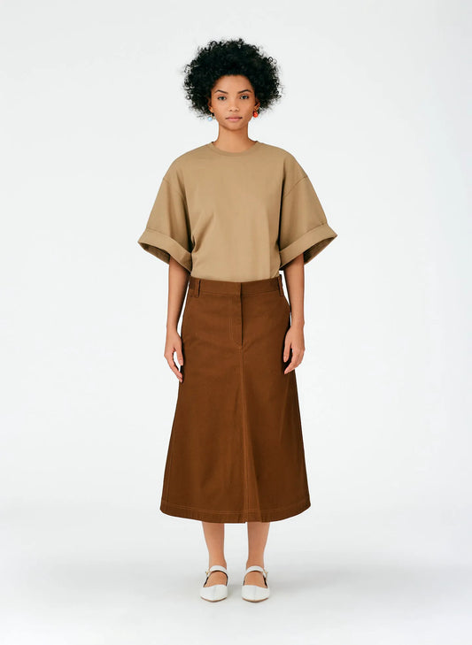 Organic Cotton Twill Maxi Aline Skirt