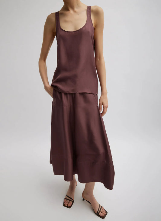 Silk Habutai Circular Seamed Skirt