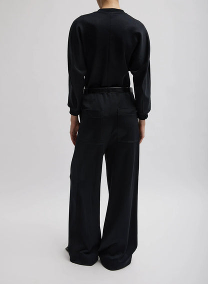 Silk Terry Pleated Pull On Pant